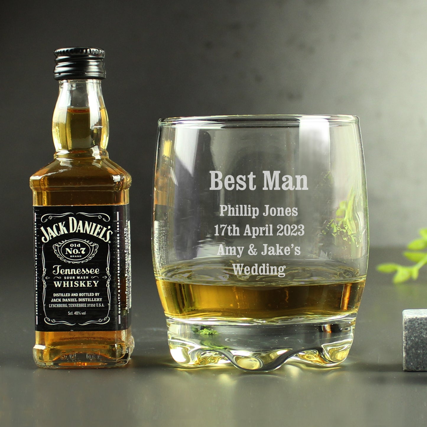 Personalised Tumbler and Whiskey Miniature Set - Personalise It!