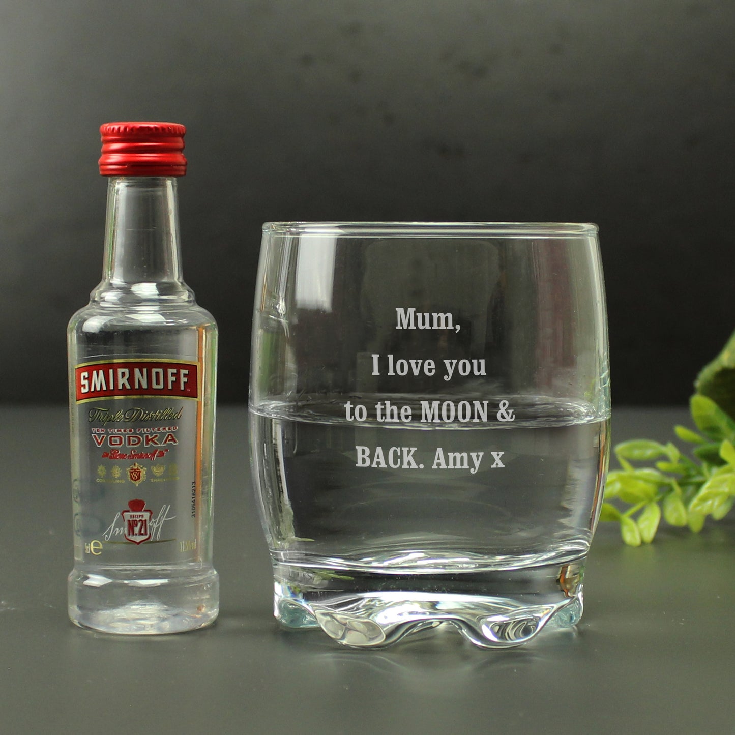 Personalised Tumbler and Smirnoff Vodka Miniature Set - Personalise It!