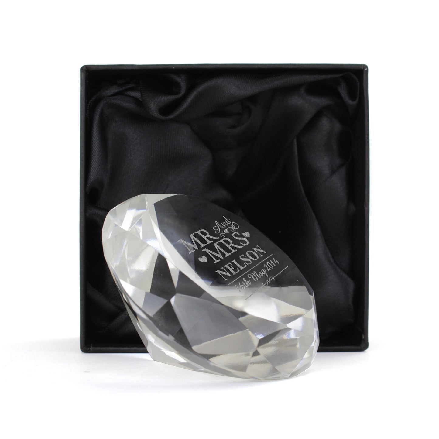 Personalised Mr & Mrs Diamond Paperweight - Personalise It!