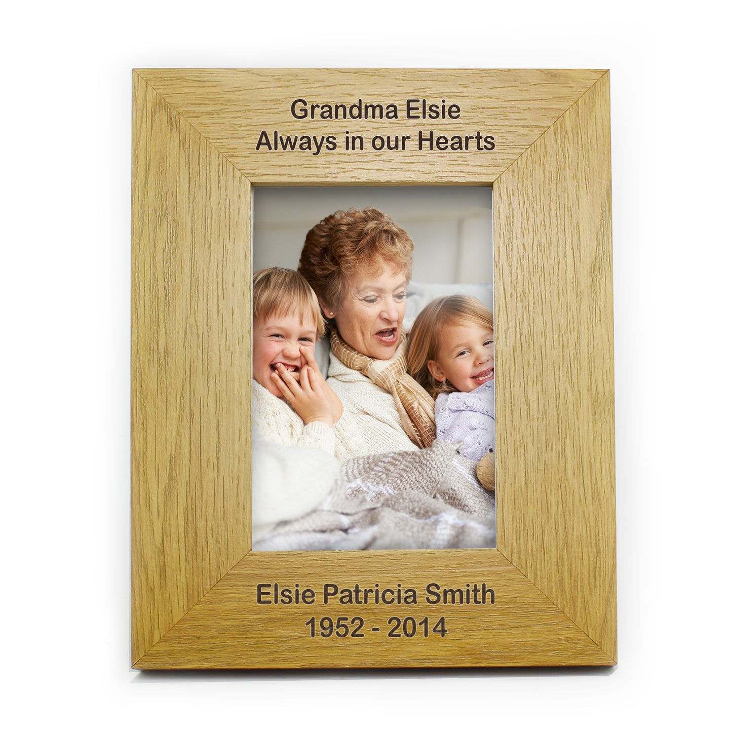Personalised Long Message 4x6 Oak Finish Photo Frame - Personalise It!