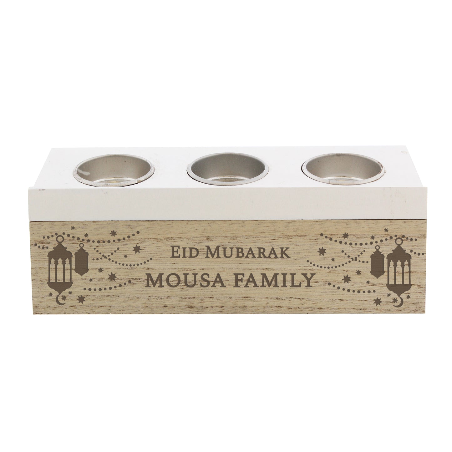 Personalised Eid Triple Tea Light Box - Personalise It!