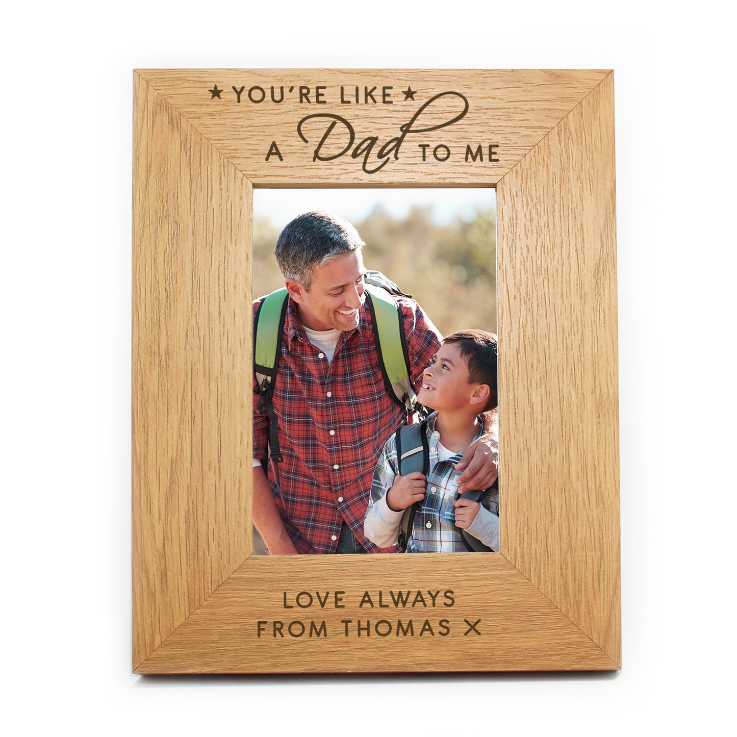 Personalised You're Like a Dad to Me Oak Finish Photo Frame - Personalise It!