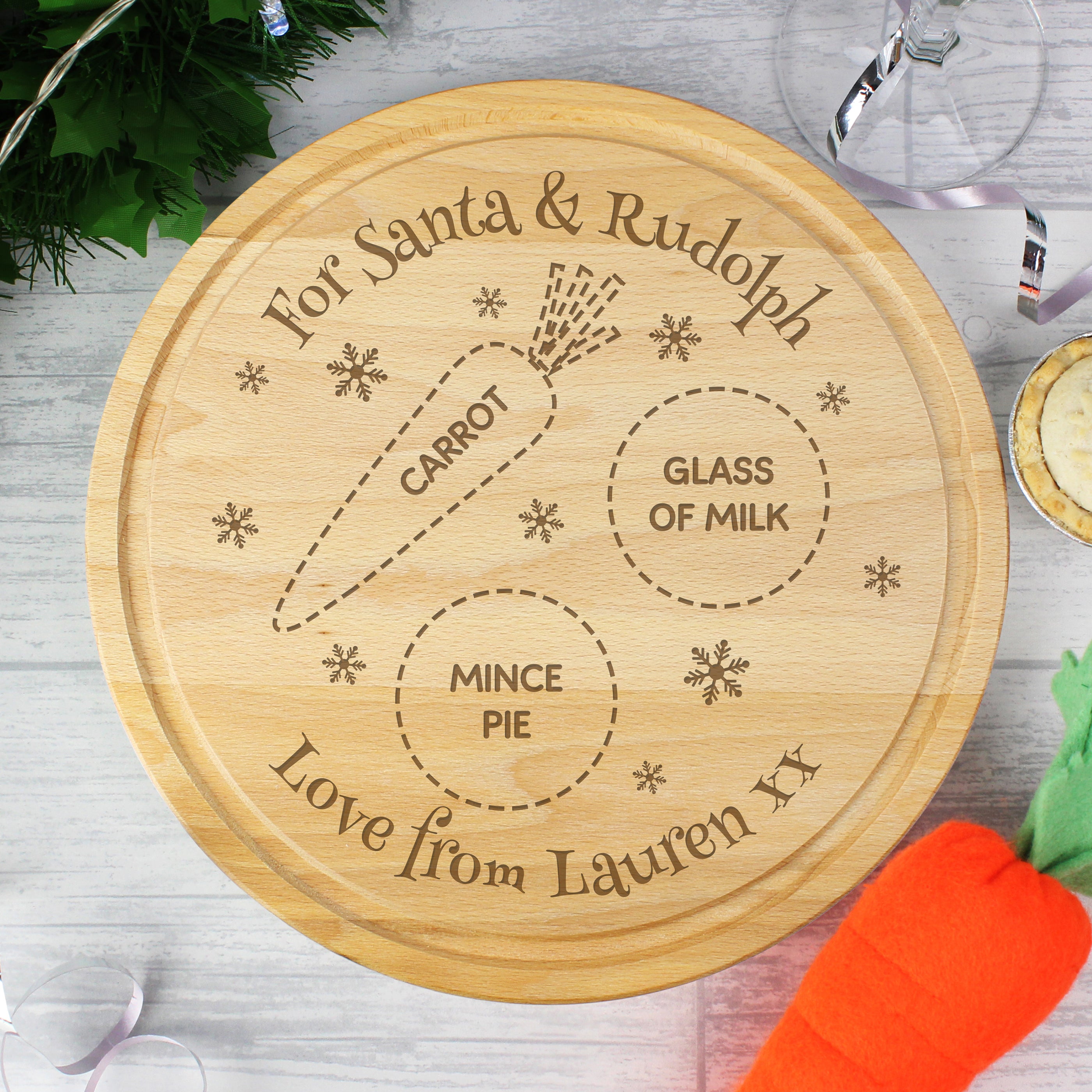 Personalised Christmas Eve Mince Pie Board Personalise It