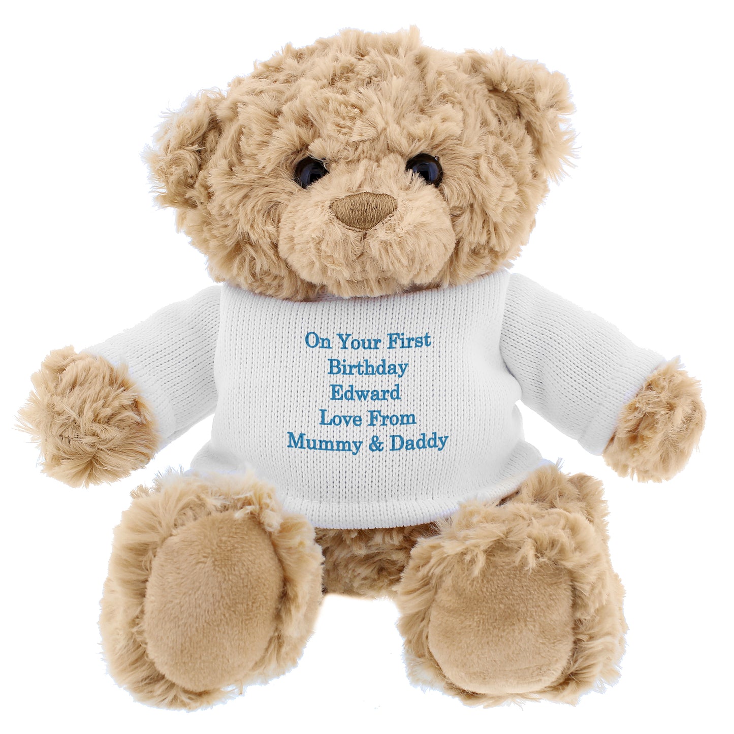 Personalised Message Teddy Bear - Blue - Personalise It!