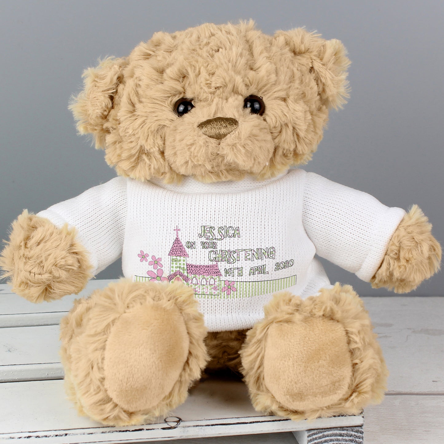 Personalised Pink Church Teddy Bear - Personalise It!