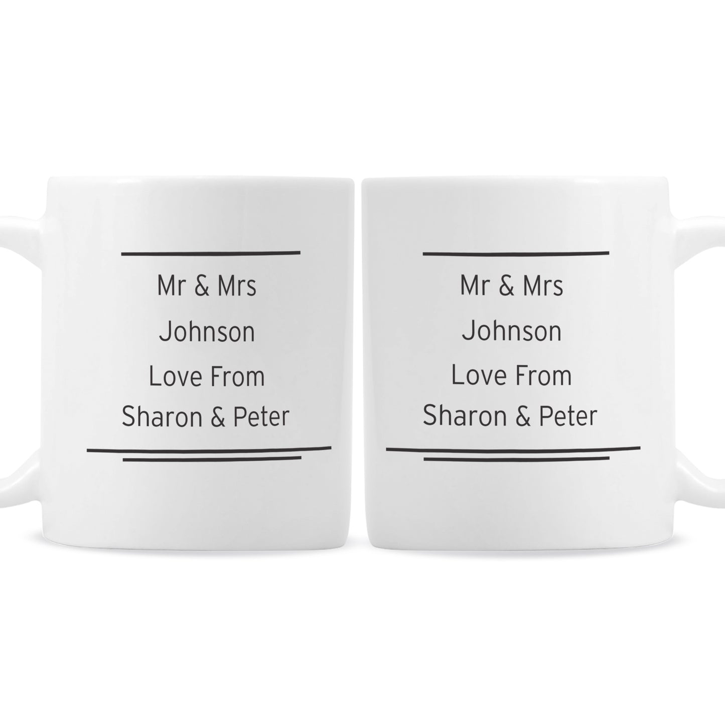 Personalised Classic Mr Right/Mrs Always Right Mug Set - Personalise It!