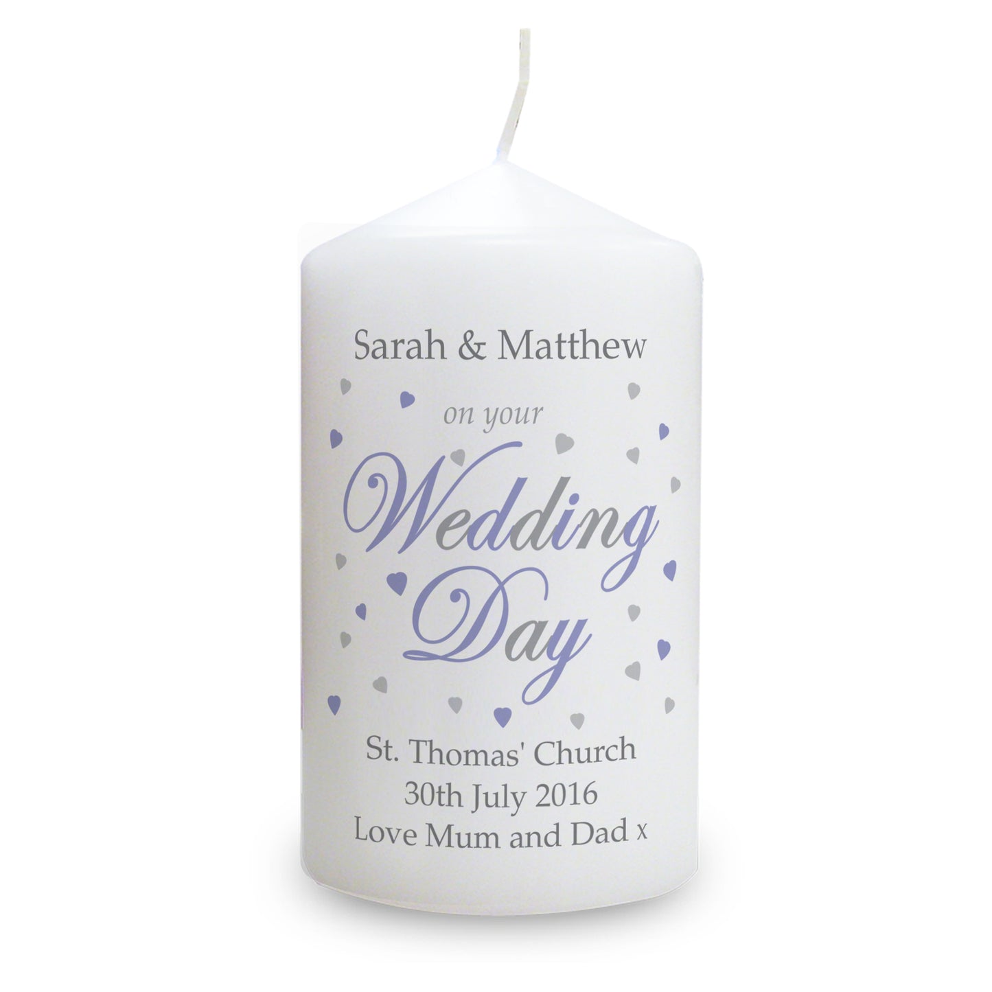 Personalised Wedding Day Candle - Personalise It!