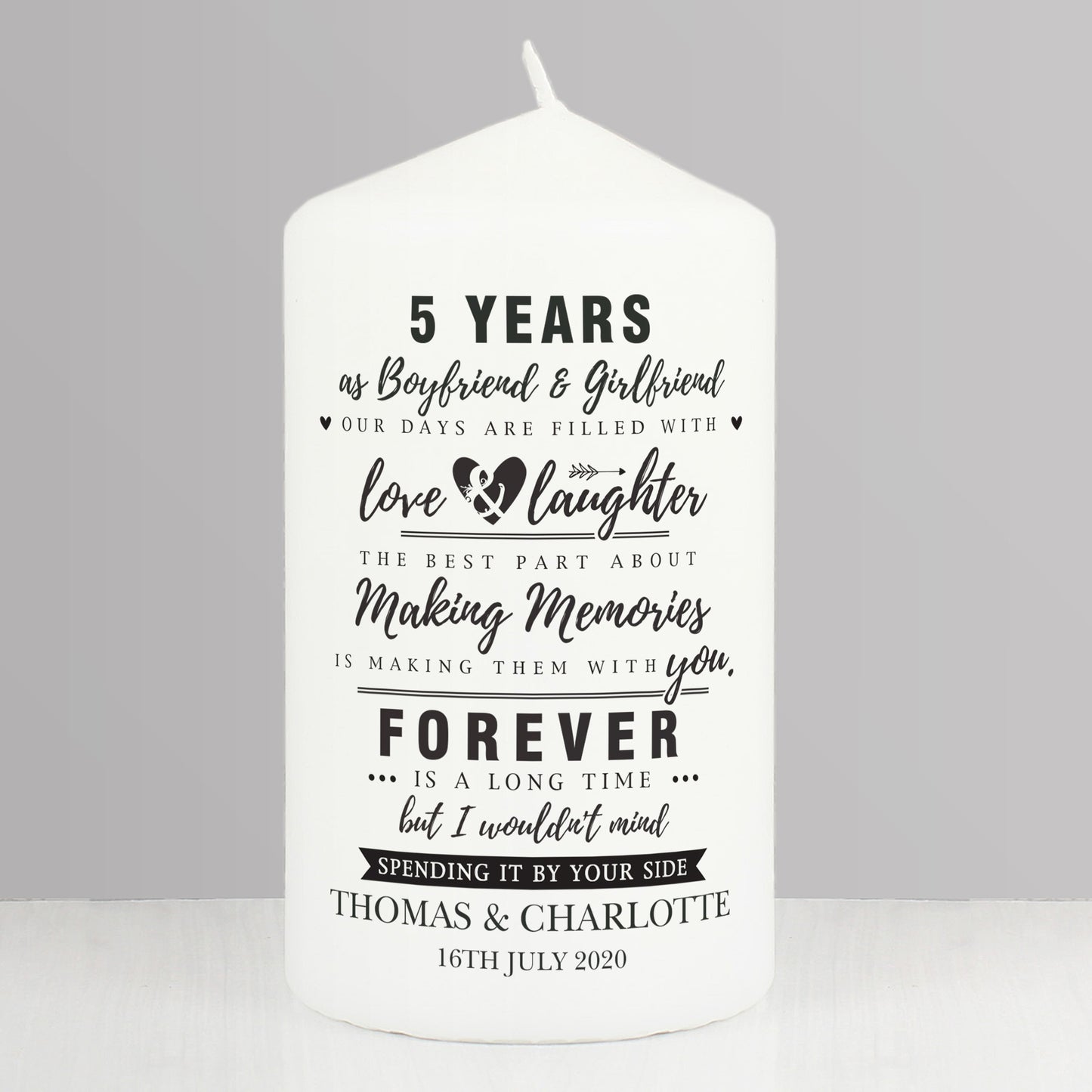 Personalised Anniversary Pillar Candle - Personalise It!