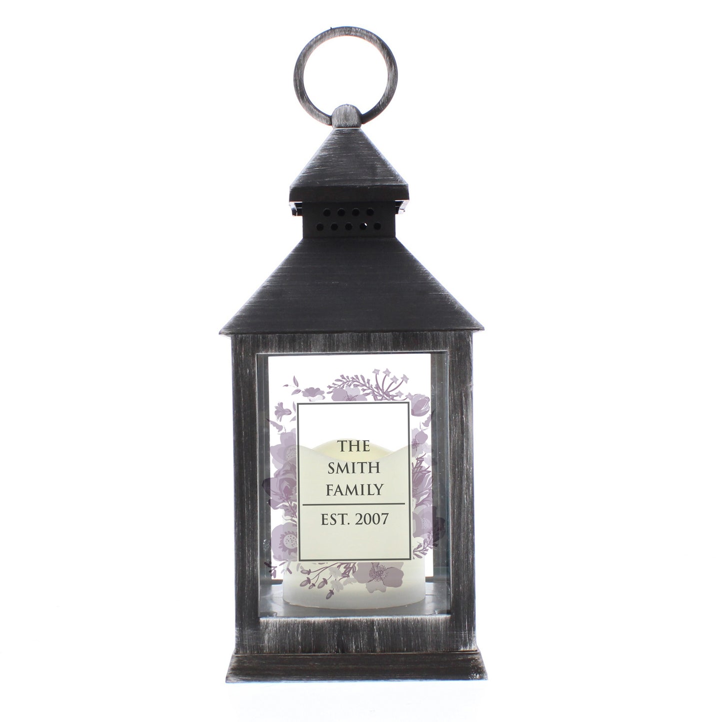 Personalised Soft Watercolour Rustic Black Lantern - Personalise It!