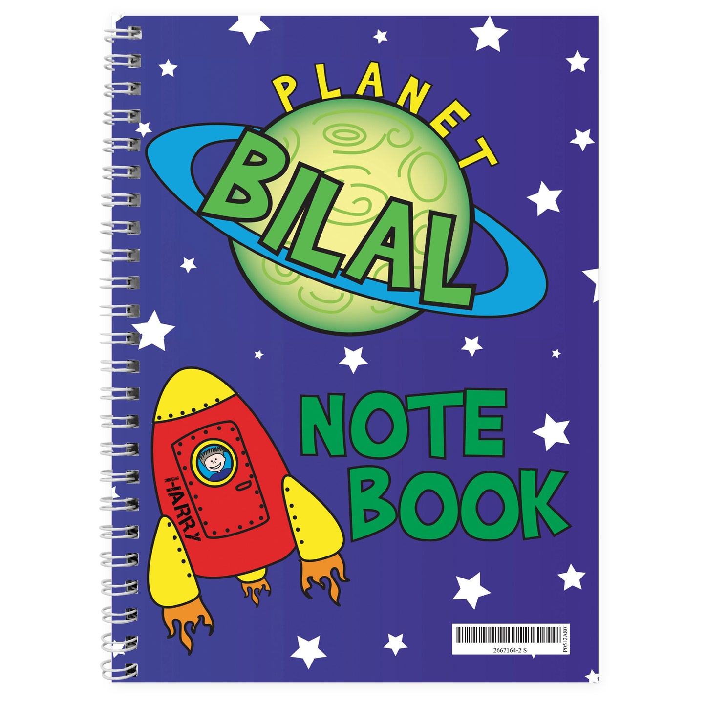 Personalised Space A5 Notebook - Personalise It!