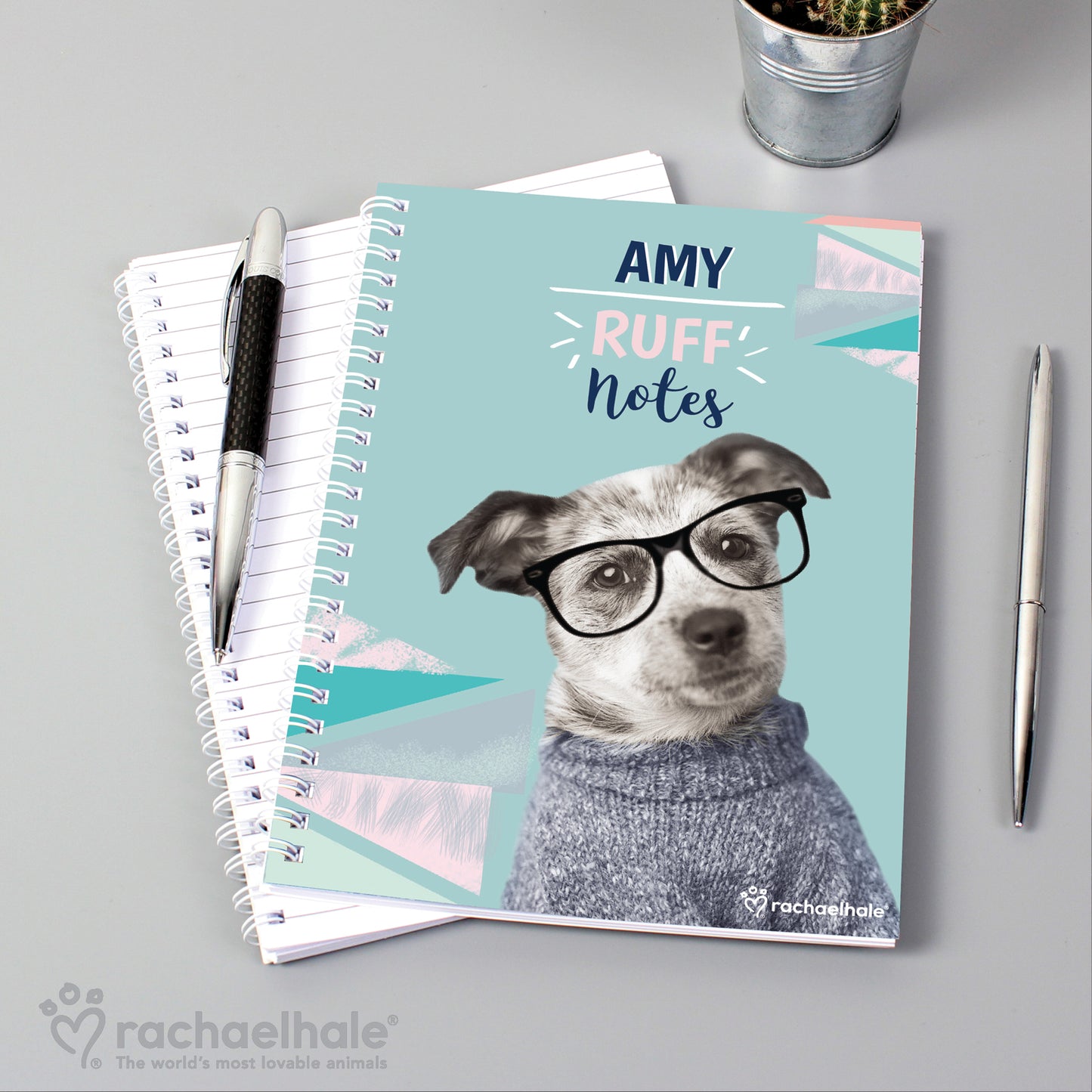 Personalised Rachael Hale 'Ruff Notes' Dog A5 Notebook - Personalise It!