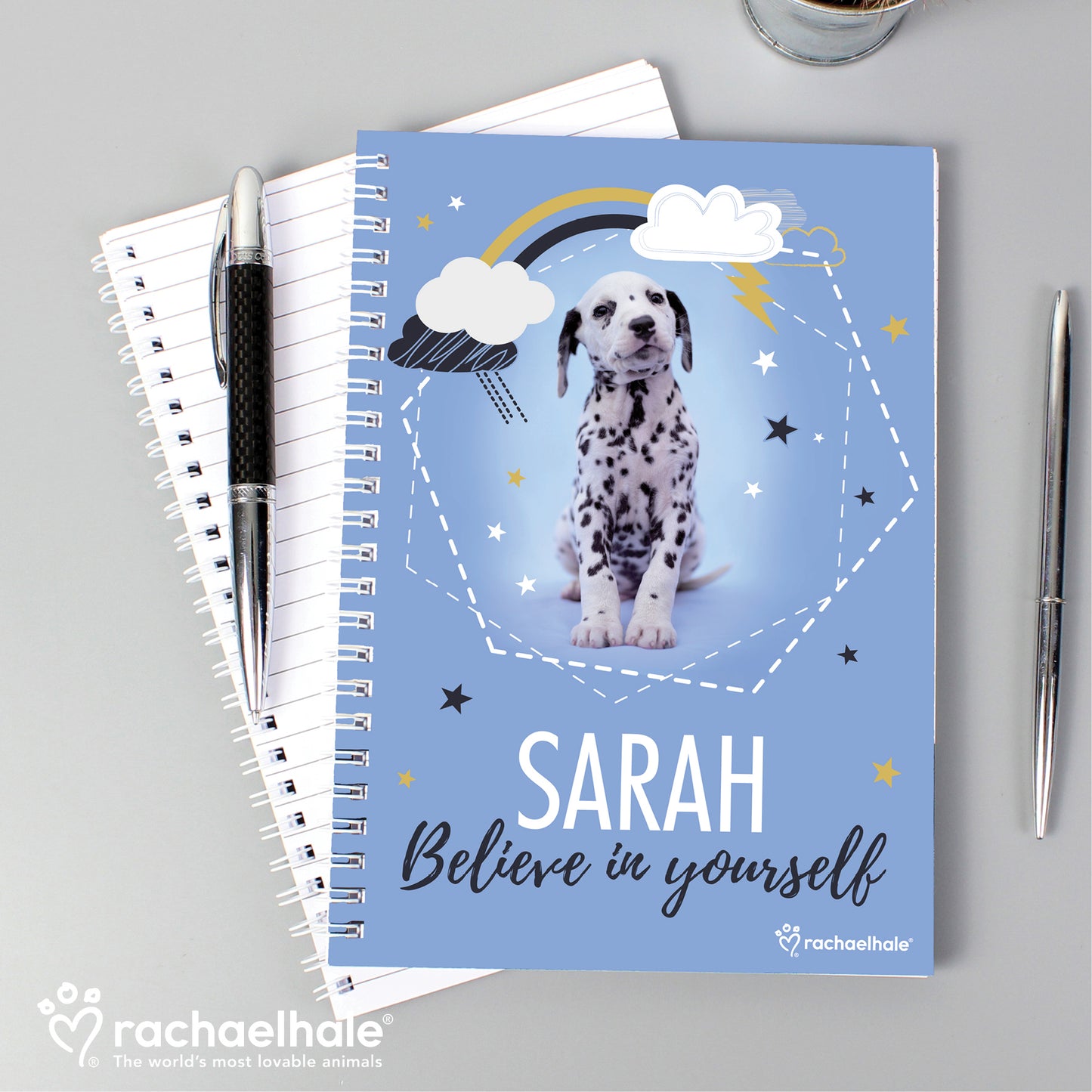 Personalised Rachael Hale Dalmatian A5 Notebook - Personalise It!