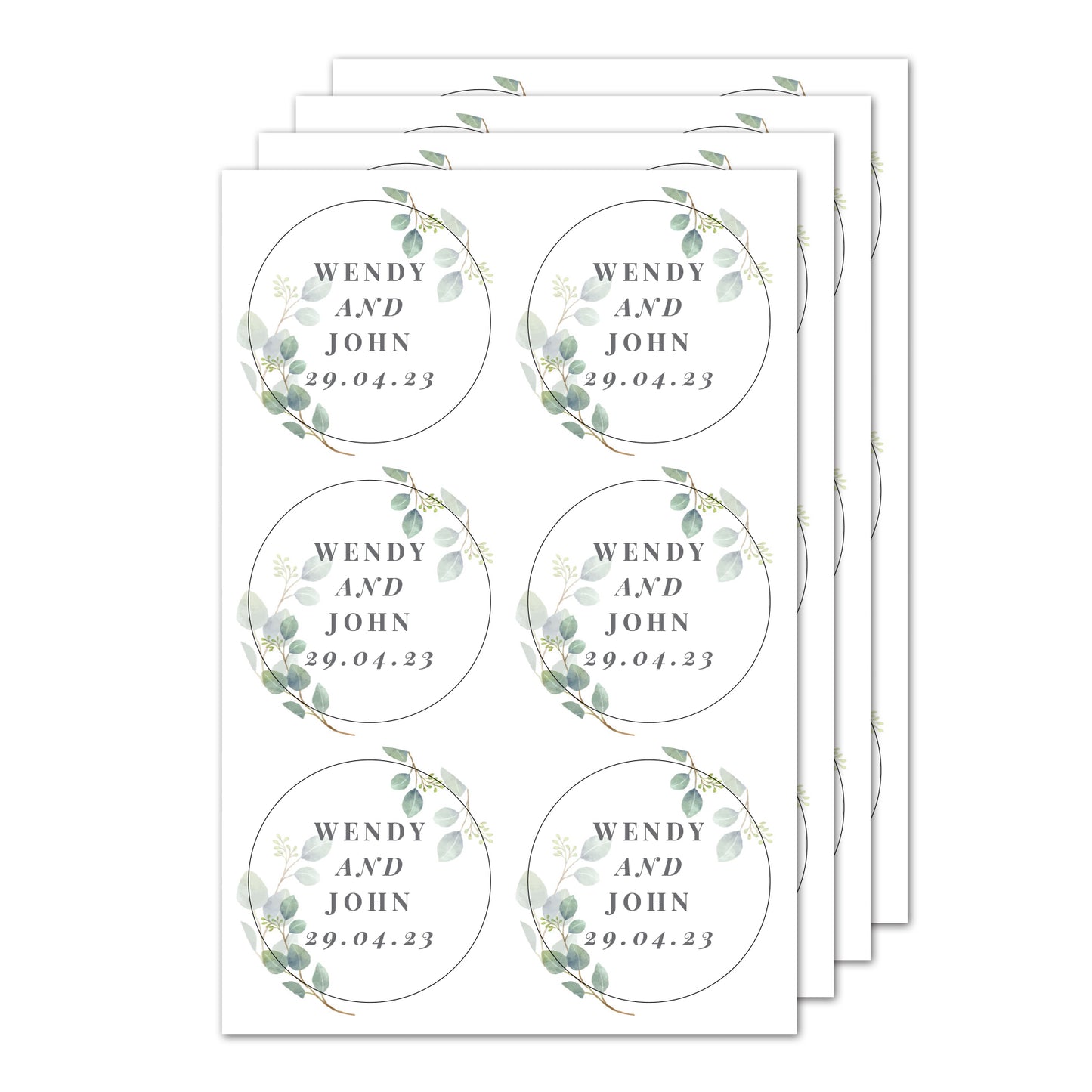 Personalised Botanical Free Text Sticker Set - Personalise It!