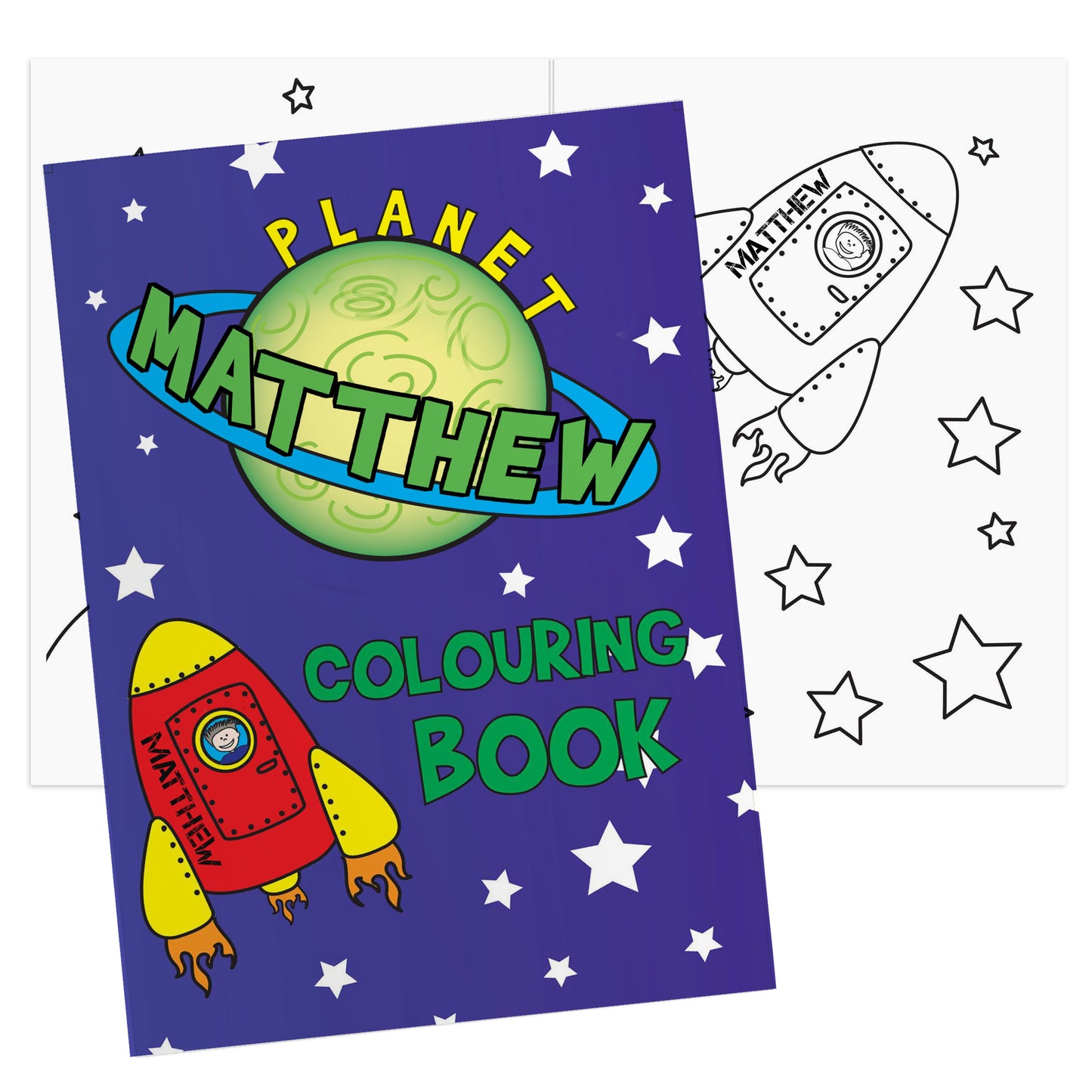 Personalised Space Colouring Book - Personalise It!