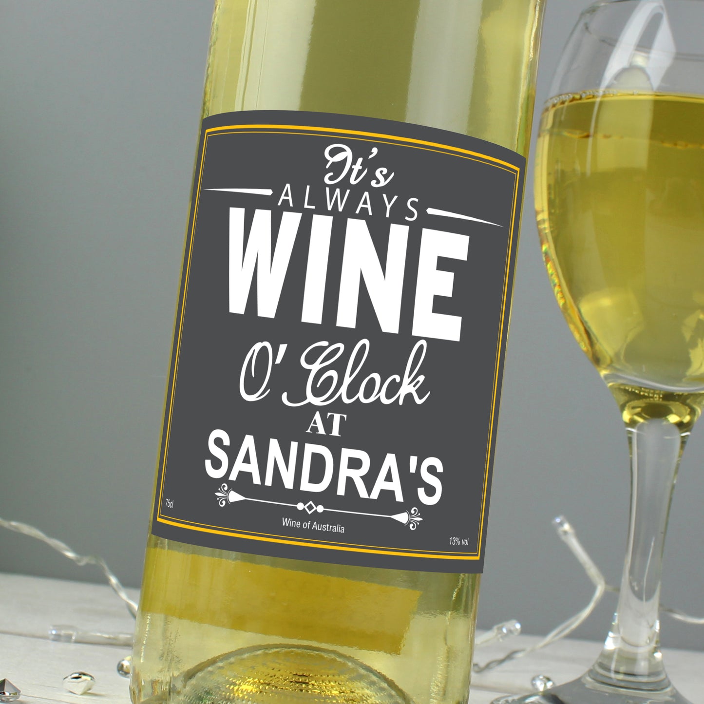 Personalised Wine O'Clock White Wine - Personalise It!