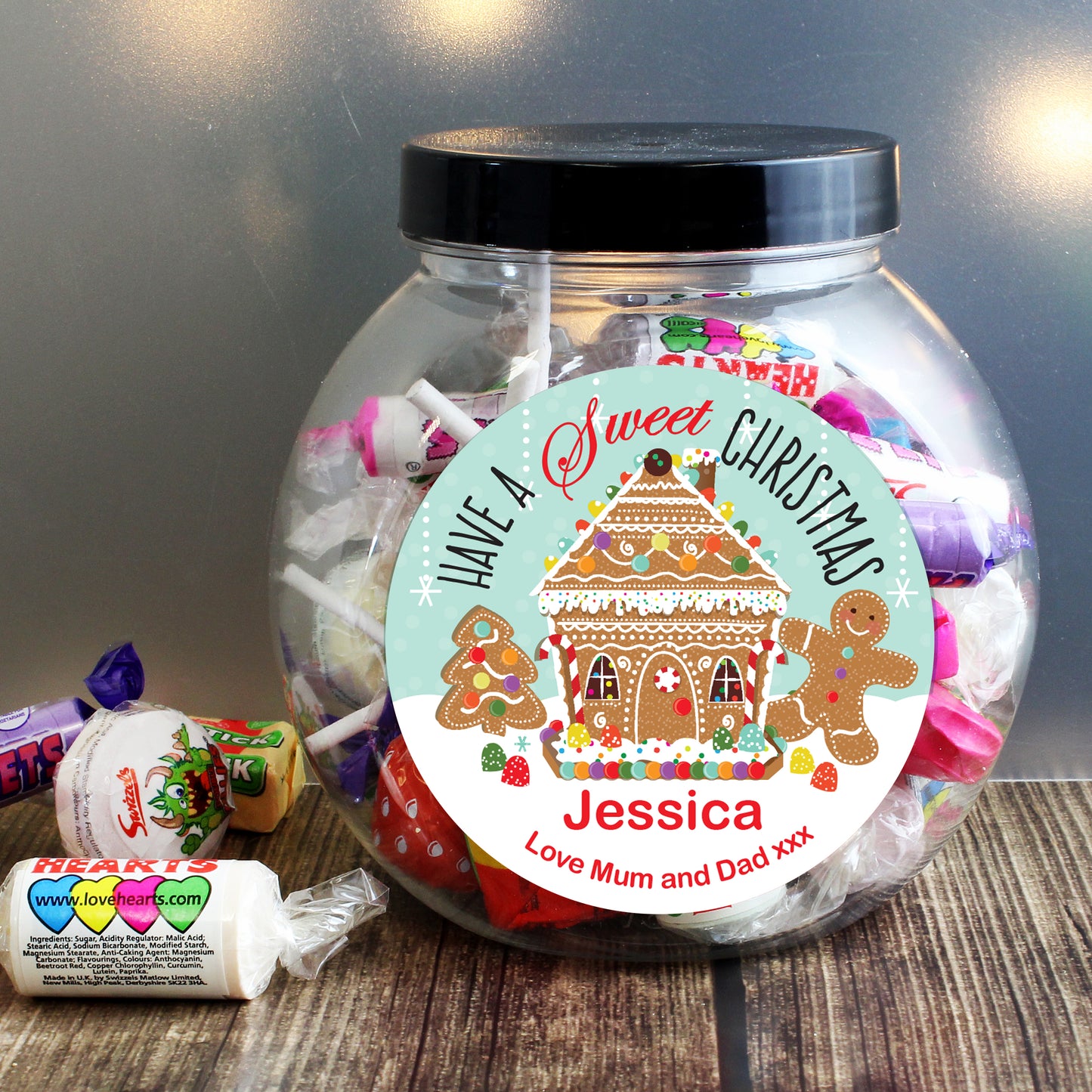Personalised Gingerbread House Sweet Jar - Personalise It!