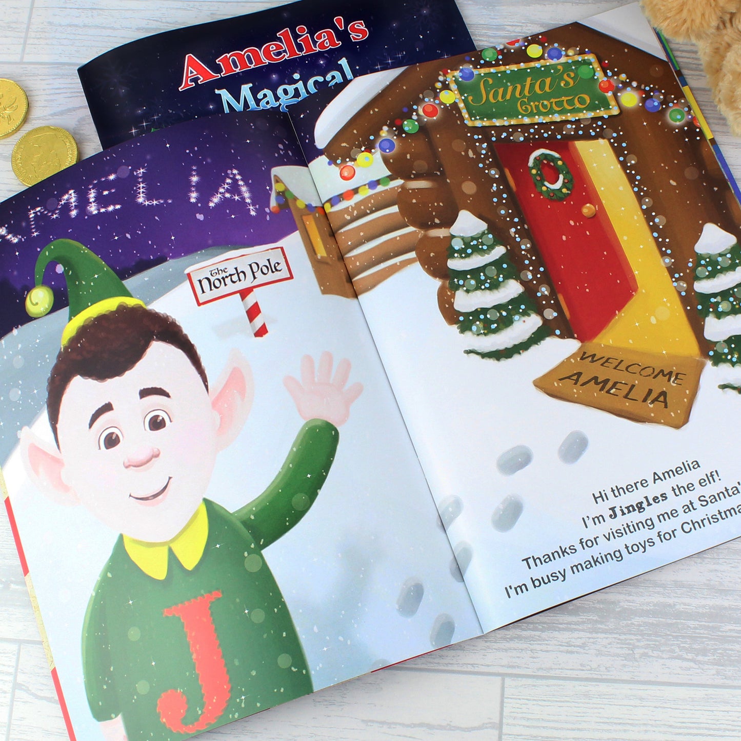 Personalised Magical Christmas Adventure Story Book and Personalised Teddy Bear - Personalise It!
