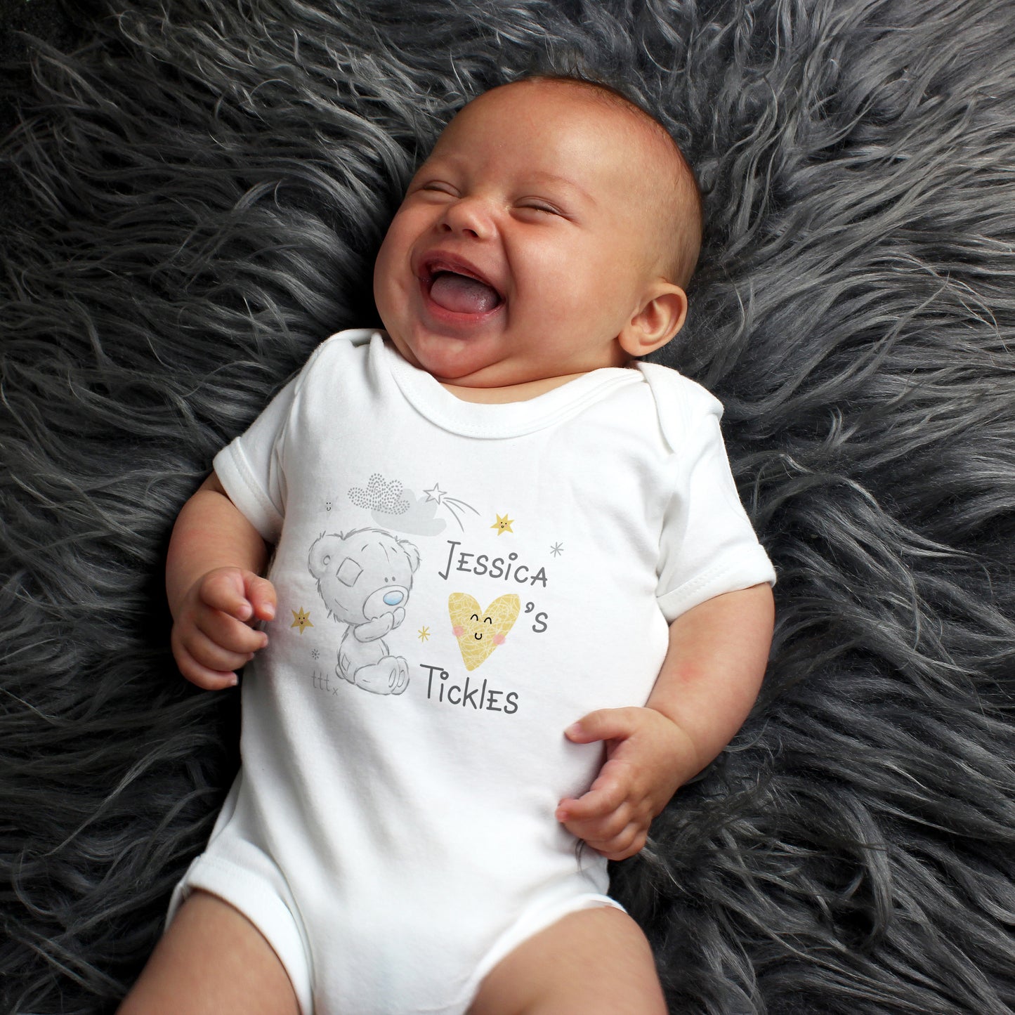 Personalised Tiny Tatty Teddy I Heart 0-3 Months Baby Vest - Personalise It!