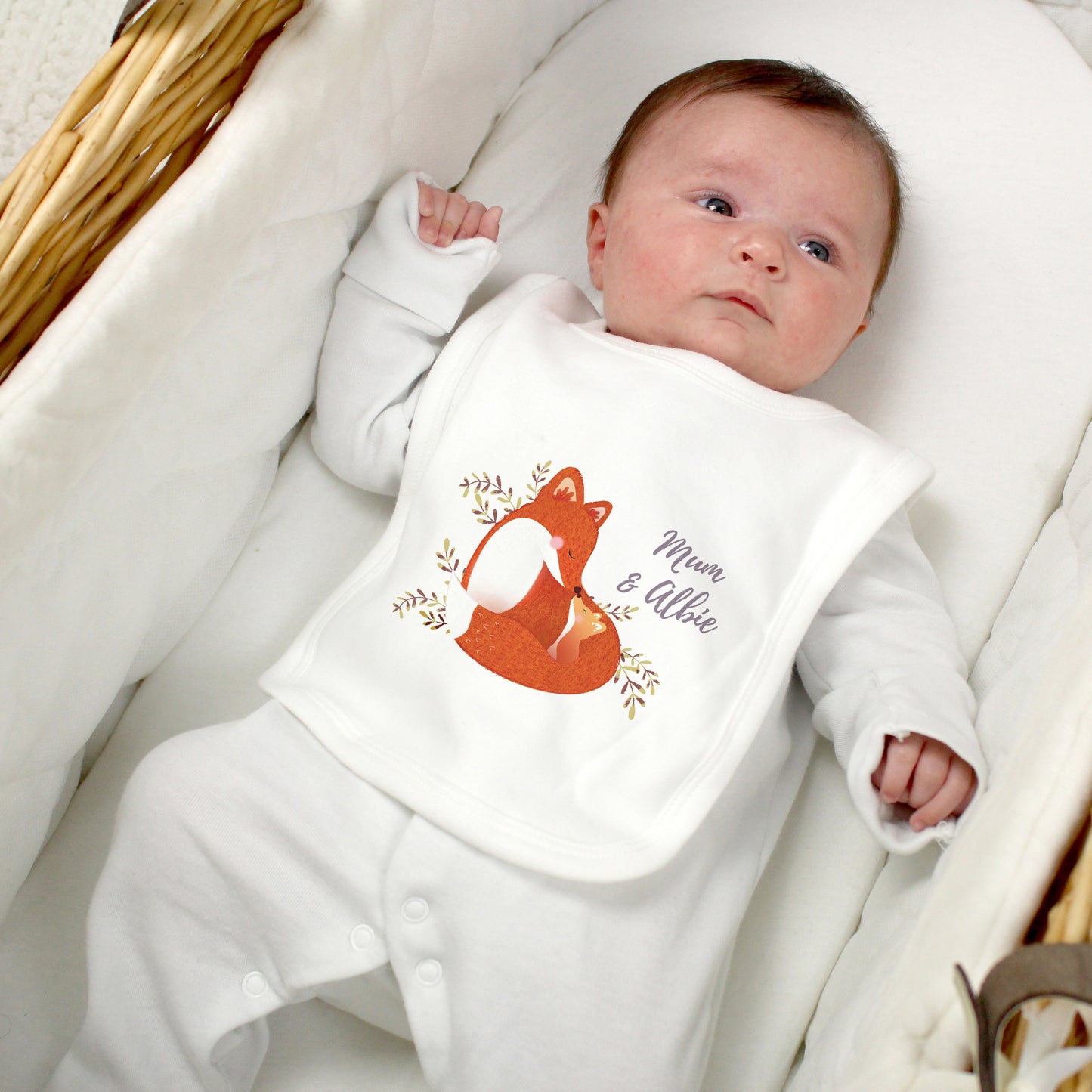 Personalised Mummy and Me Fox Bib - Personalise It!