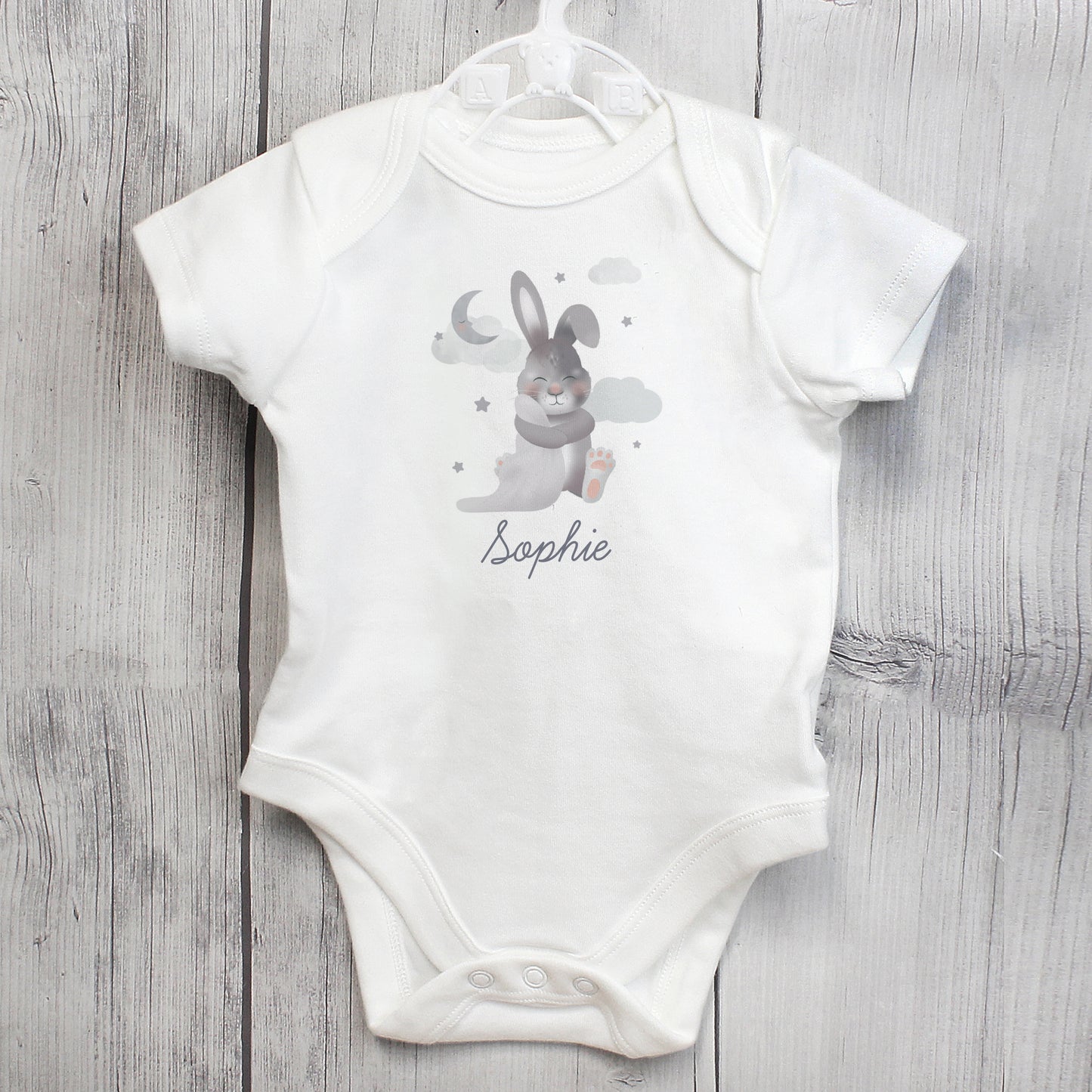 Personalised Baby Bunny 0-3 Months Baby Vest - Personalise It!
