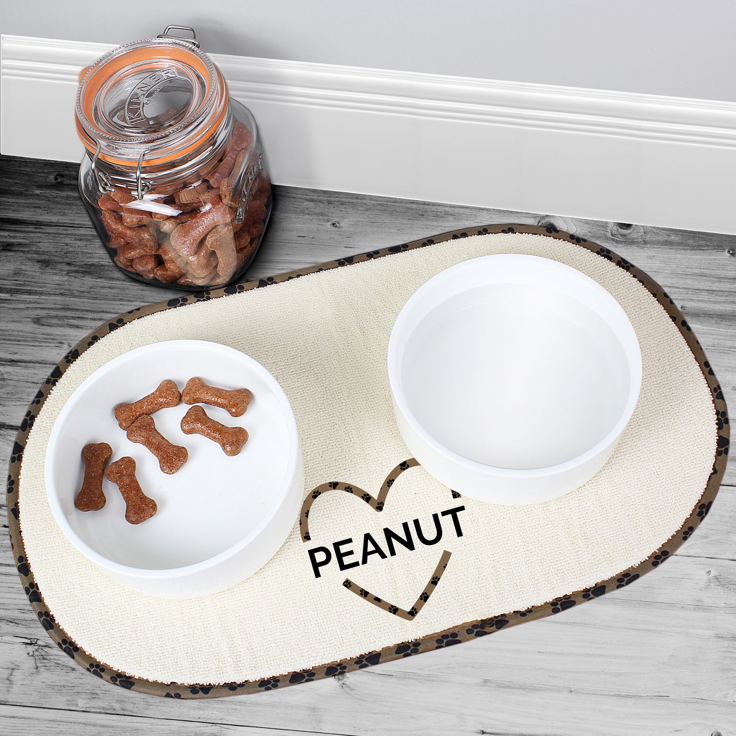 Personalised Love Heat Pet Bowl Placemat - Personalise It!