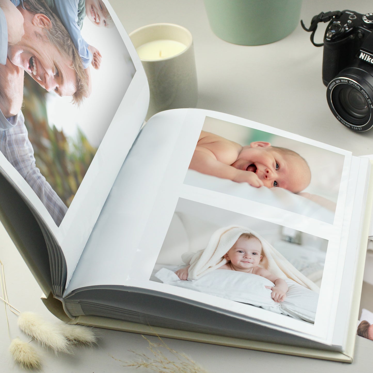 Personalised New Baby Moon & Stars Album with Sleeves - Personalise It!