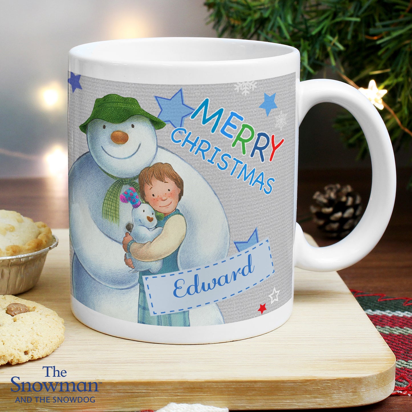 Personalised The Snowman and the Snowdog Blue Mug - Personalise It!