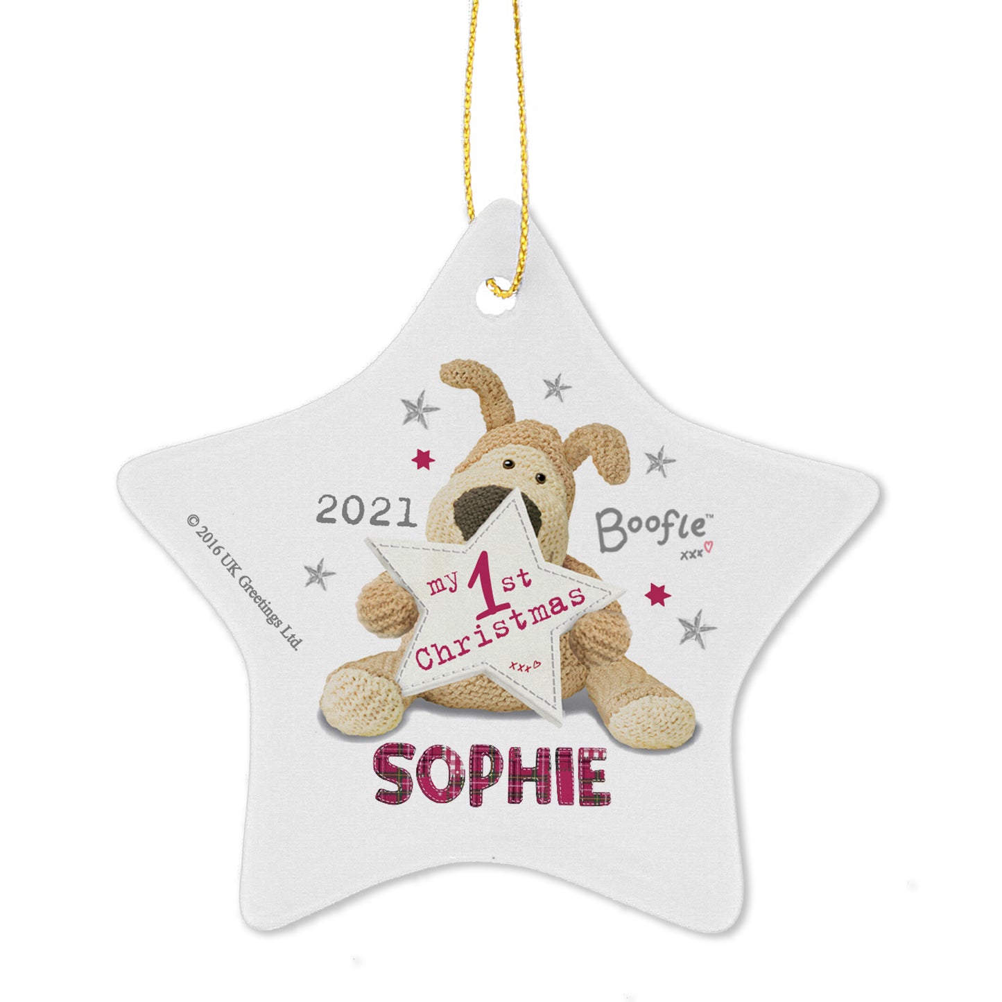 Personalised Boofle My 1st Christmas Ceramic Star Decoration - Personalise It!