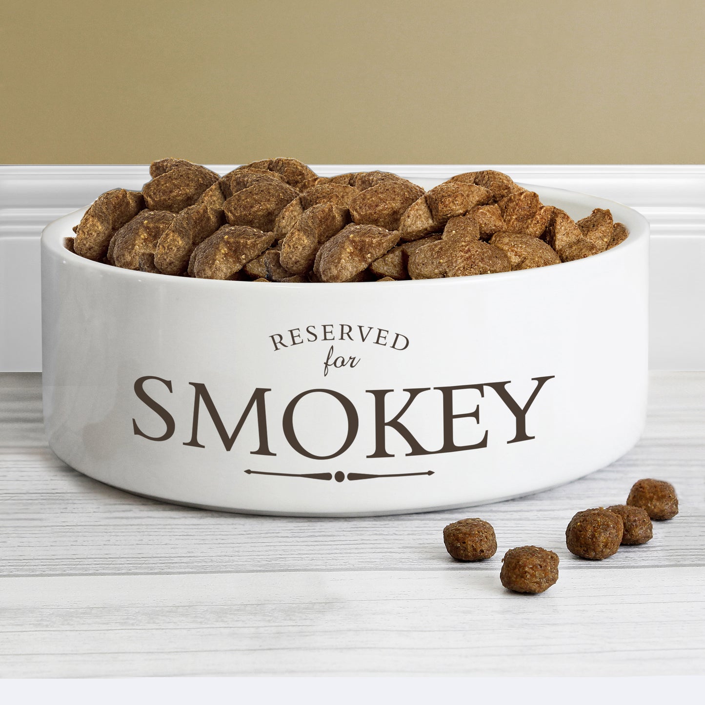 Personalised Reserved For 14cm Medium White Pet Bowl - Personalise It!