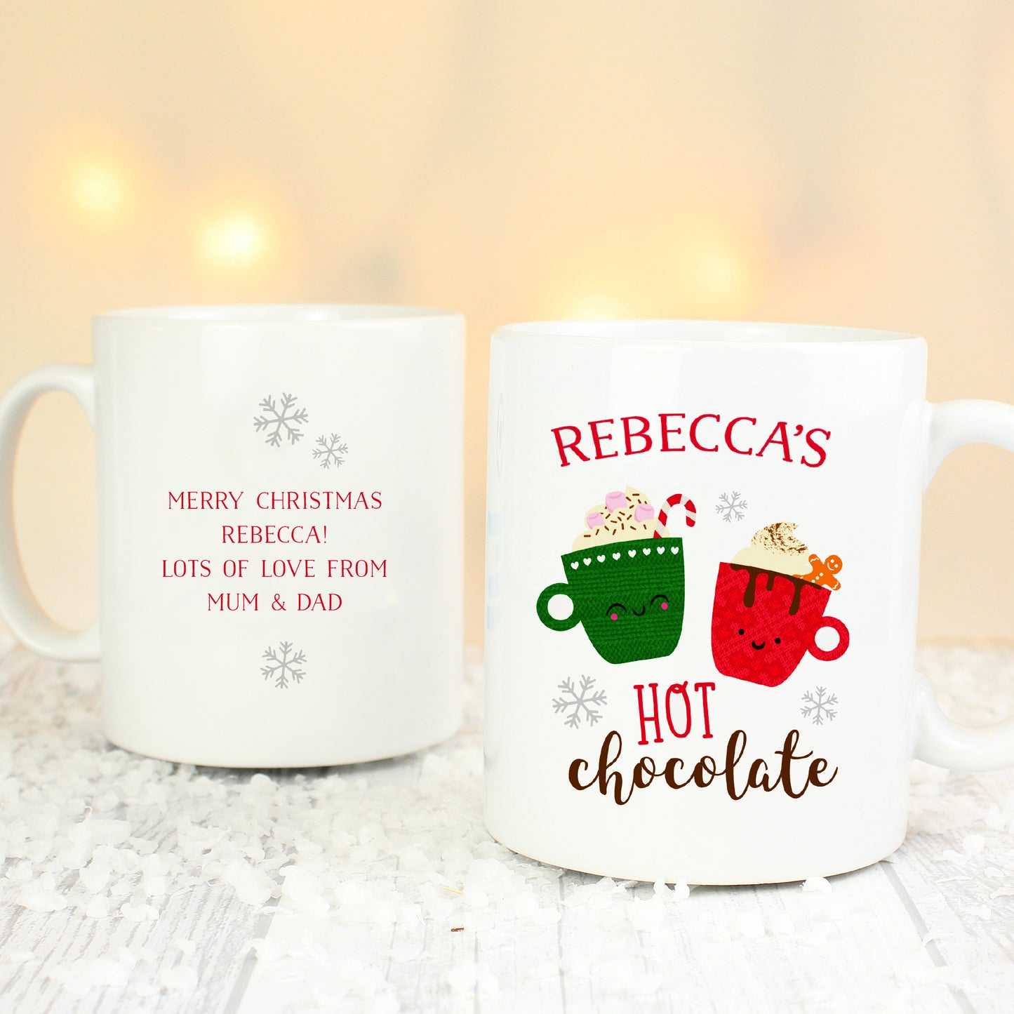 Personalised Cute Christmas Hot Chocolate Mug - Personalise It!
