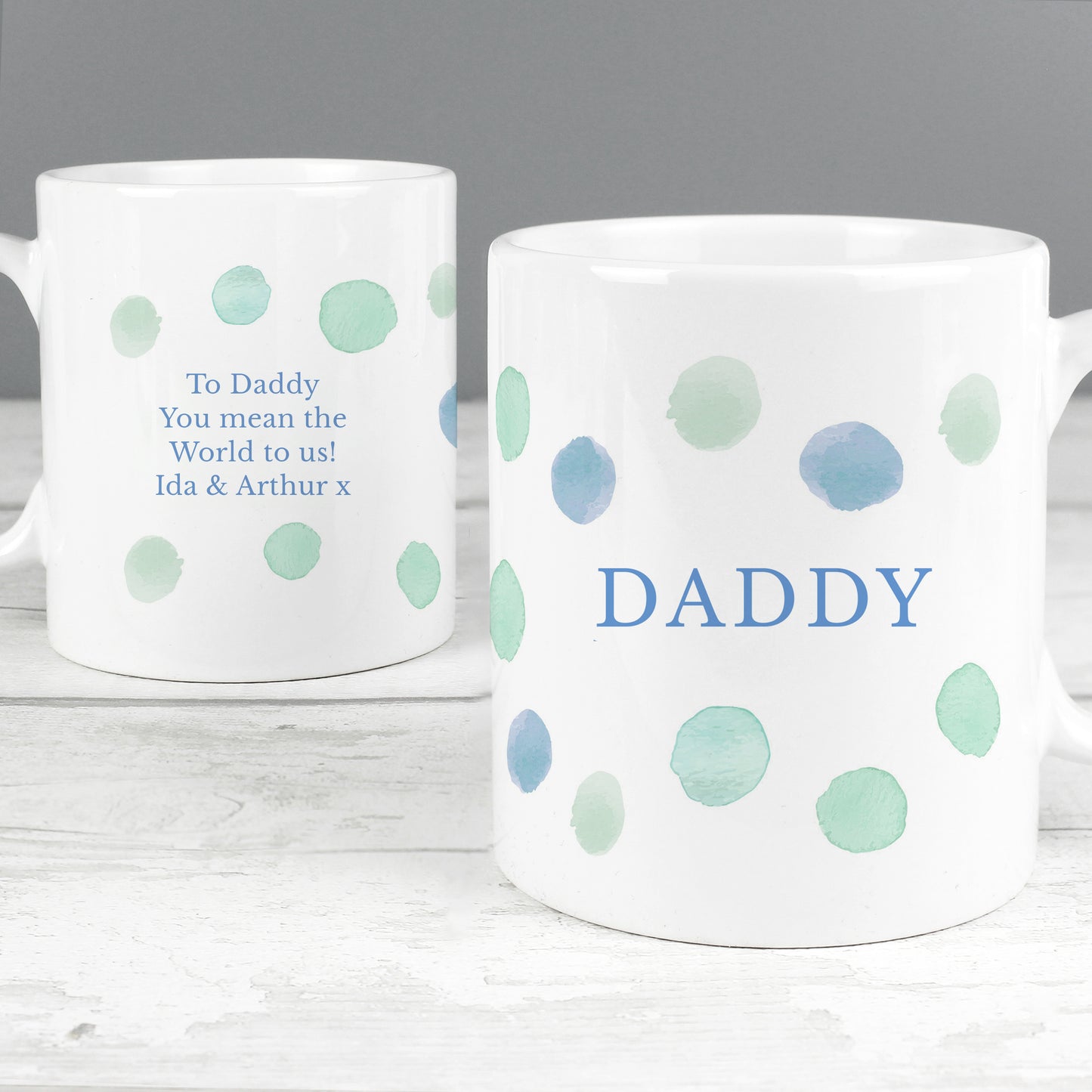 Personalised Blue Spot Mug - Personalise It!