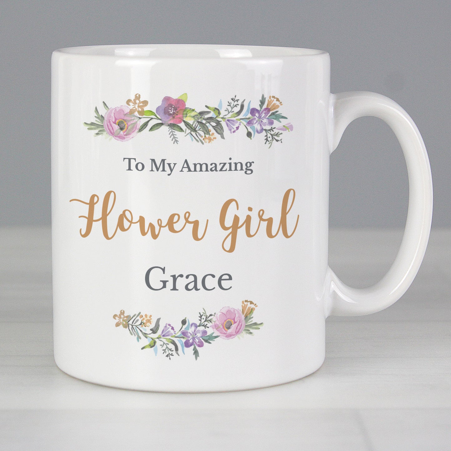 Personalised Floral Message Mug - Personalise It!