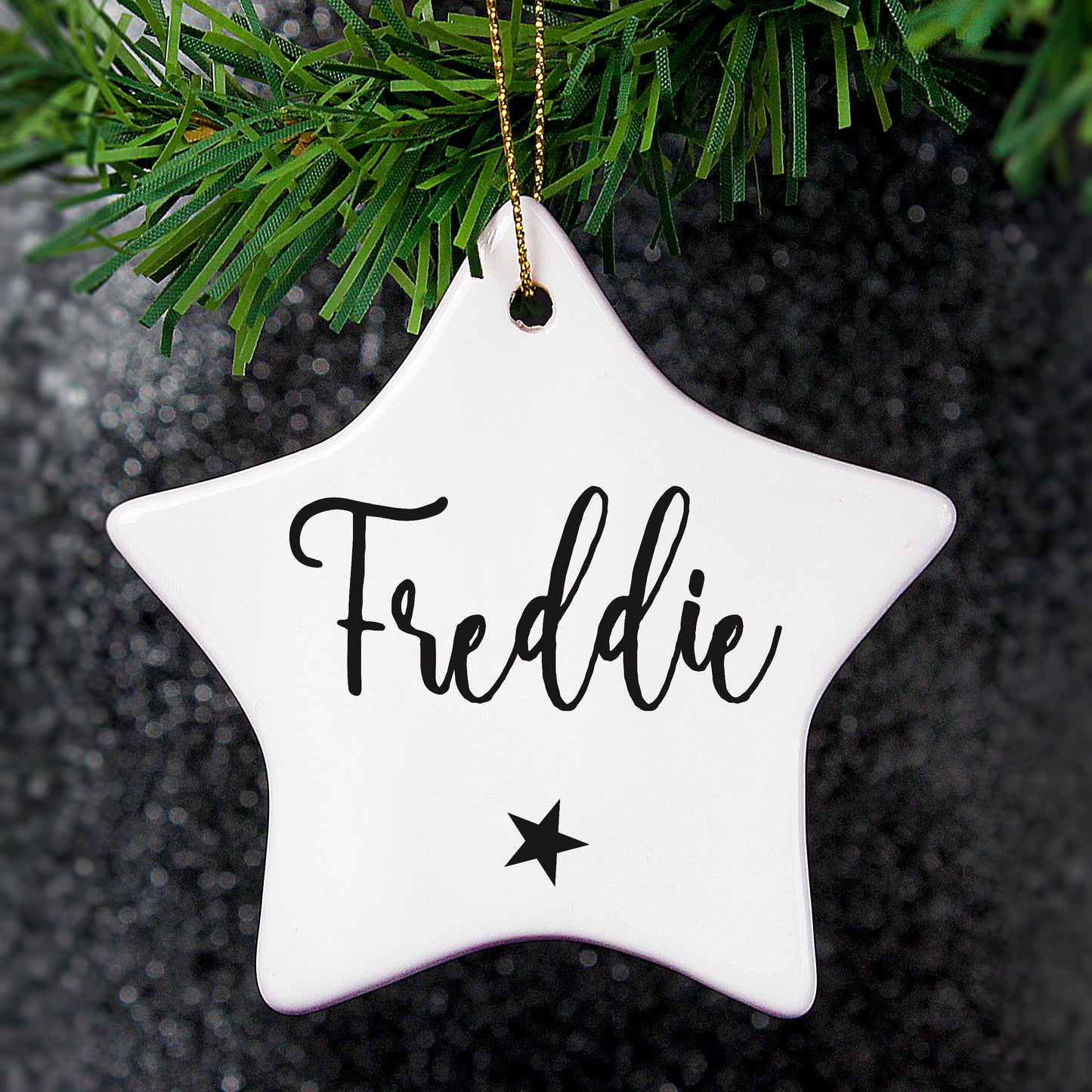 Personalised Name Ceramic Star Decoration - Personalise It!