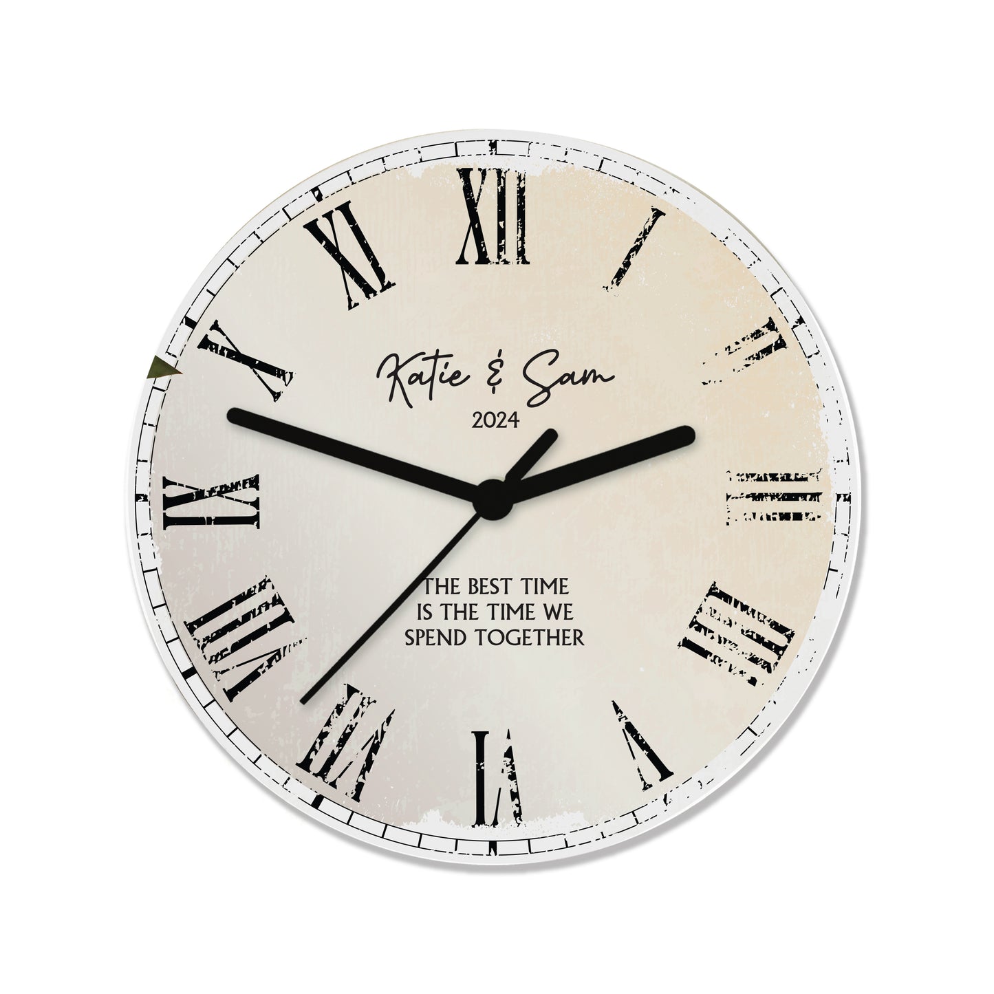 Personalised Rustic Message Glass Clock - Personalise It!