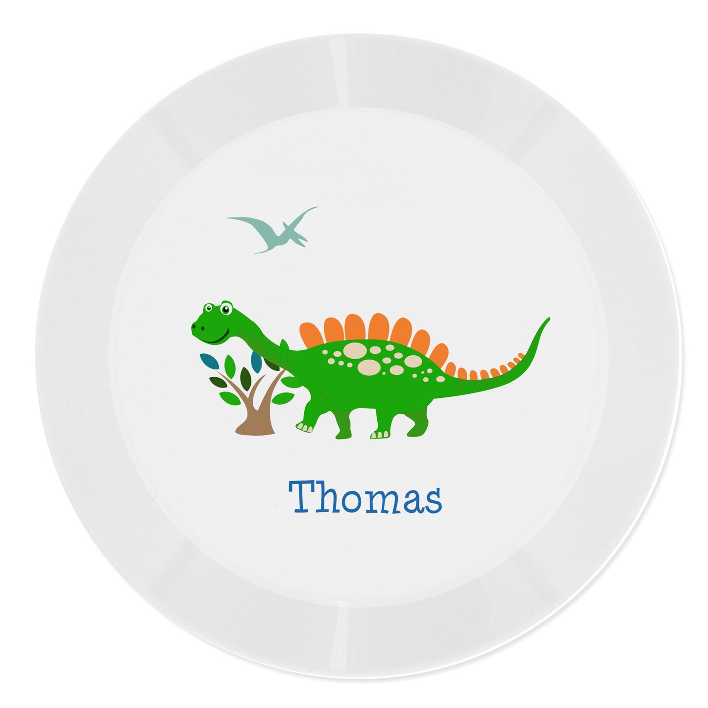 Personalised Dinosaur Plastic Plate - Personalise It!