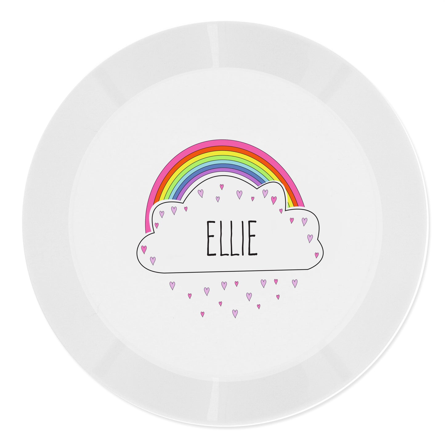 Personalised Rainbow Plastic Plate - Personalise It!