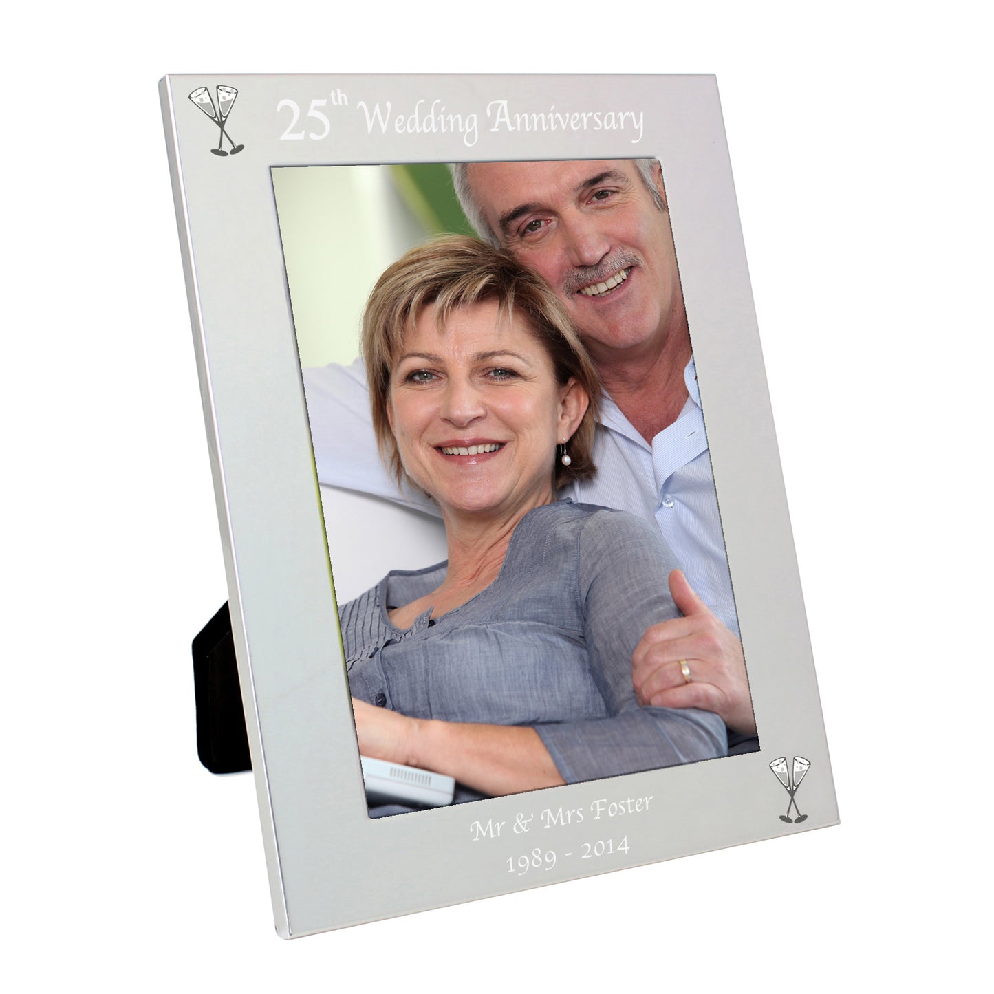 Personalised Silver 5x7 25th Wedding Anniversary Photo Frame - Personalise It!