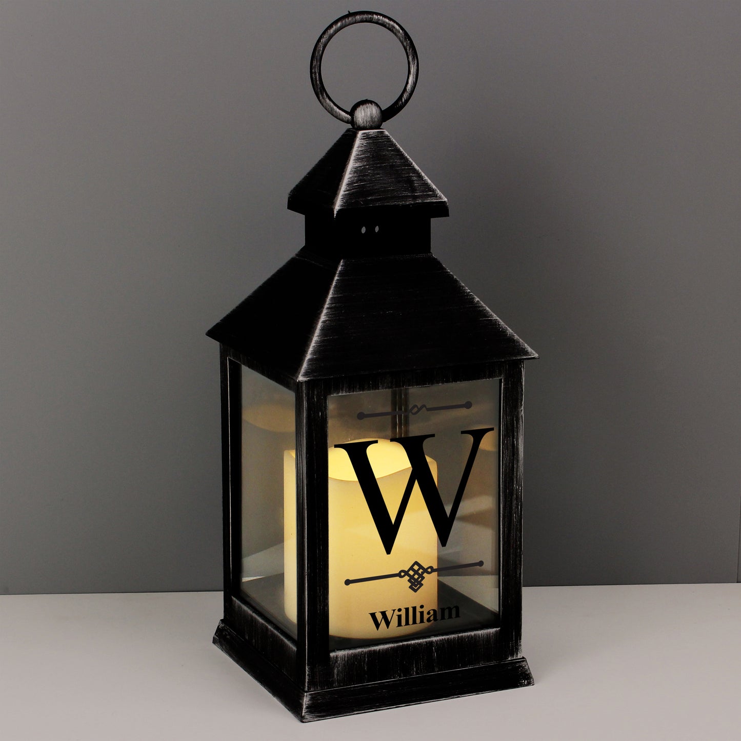 Personalised Initial Rustic Black Lantern - Personalise It!