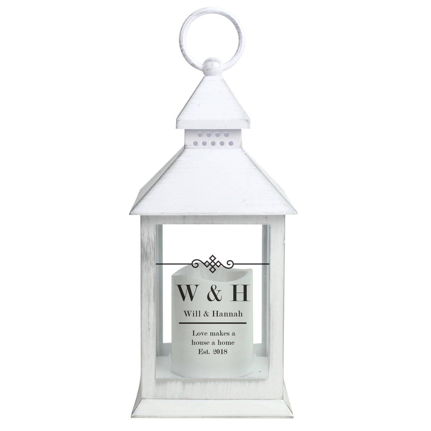 Personalised Elegant Diamond White Lantern - Personalise It!