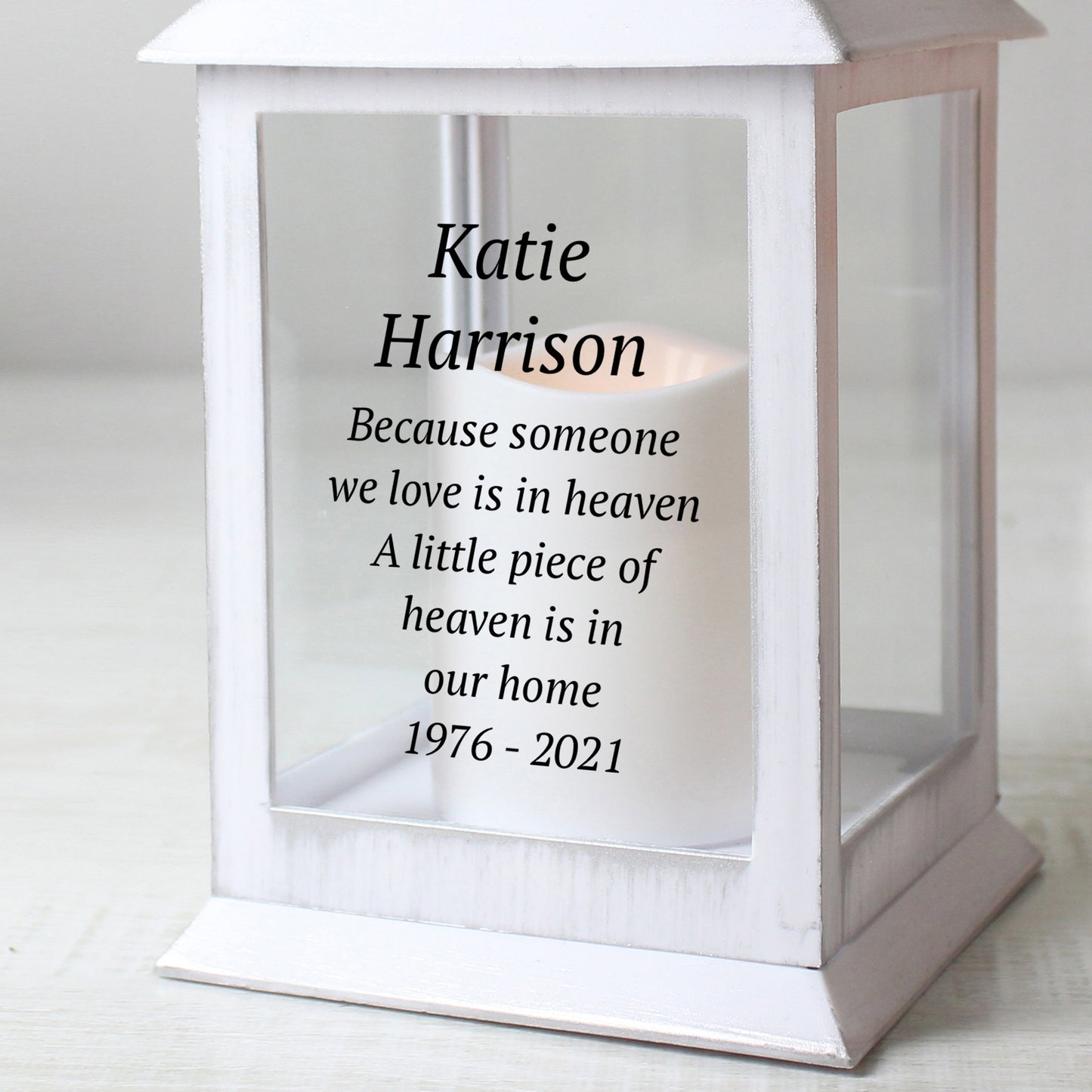 Personalised Memorial White Lantern - Personalise It!
