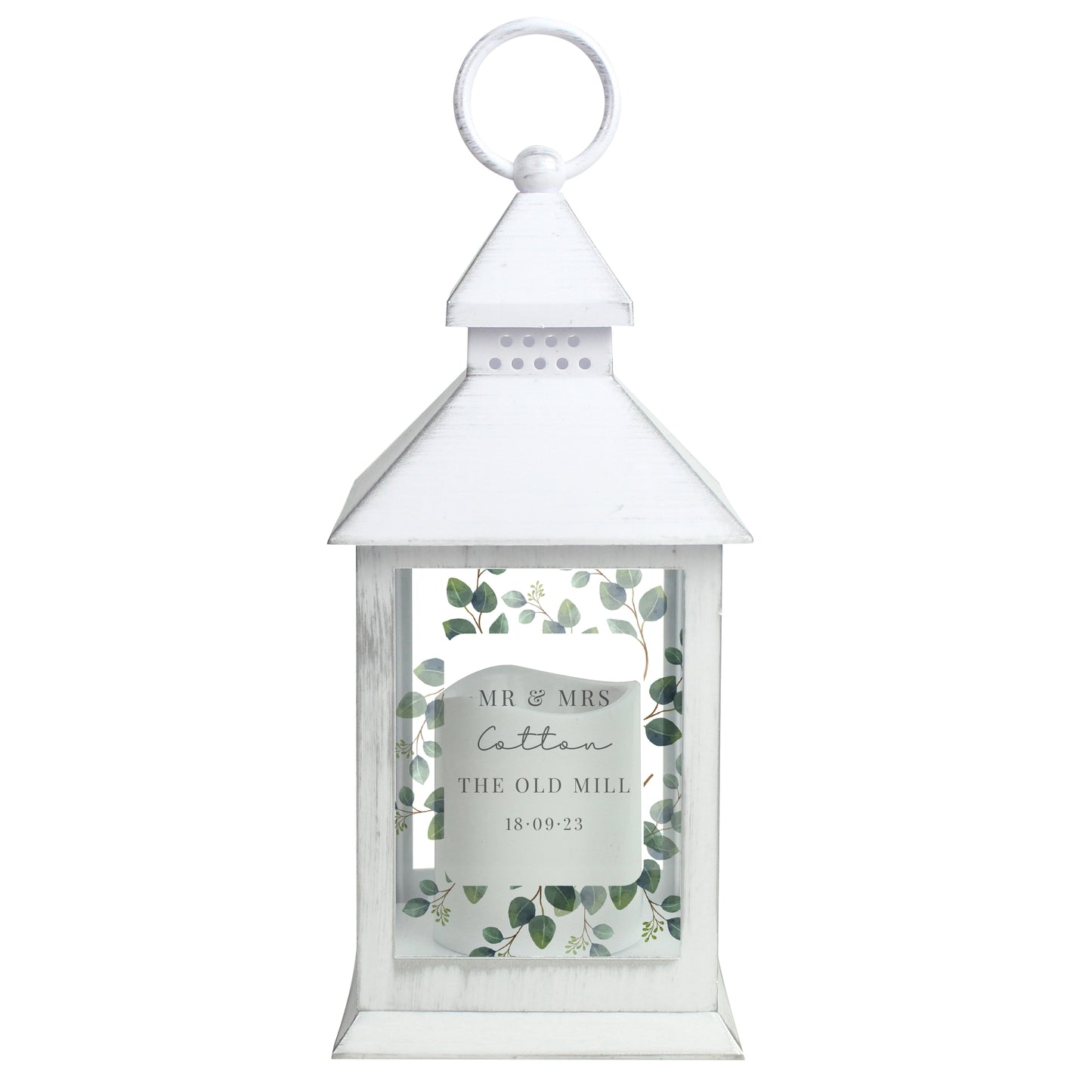 Personalised Botanical White Lantern - Personalise It!