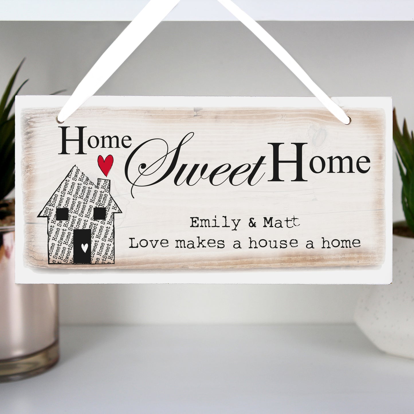 Personalised Home Sweet Home Wooden Sign - Personalise It!