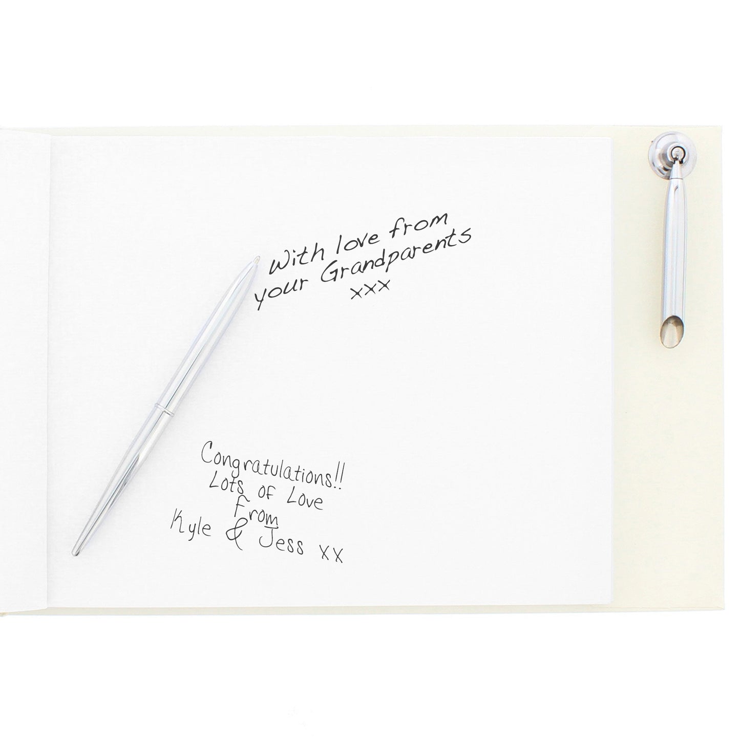 Personalised Hearts Design Hardback Guest Book & Pen - Personalise It!