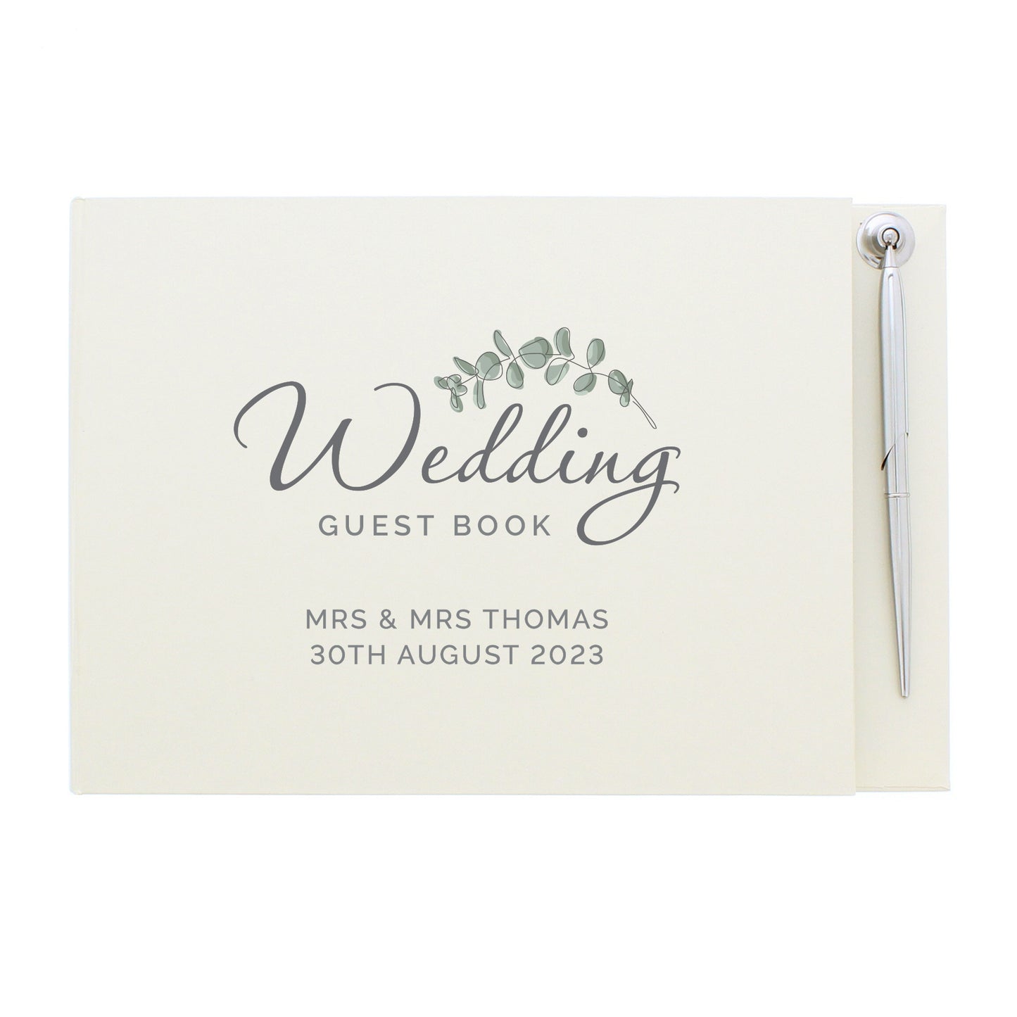 Personalised Botanical Wedding Guest Book & Pen - Personalise It!