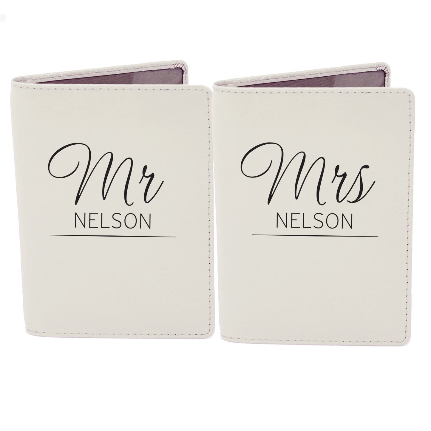 Personalised Classic Mr & Mrs Cream Passport Holders - Personalise It!