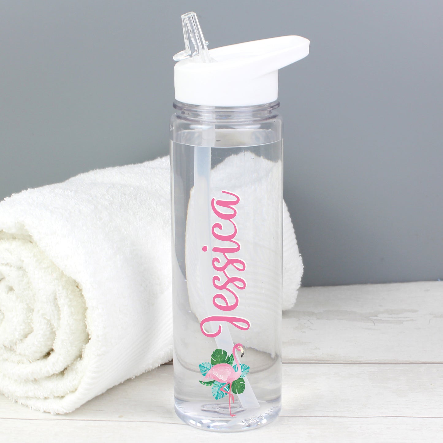 Personalised Flamingo Island Water Bottle - Personalise It!