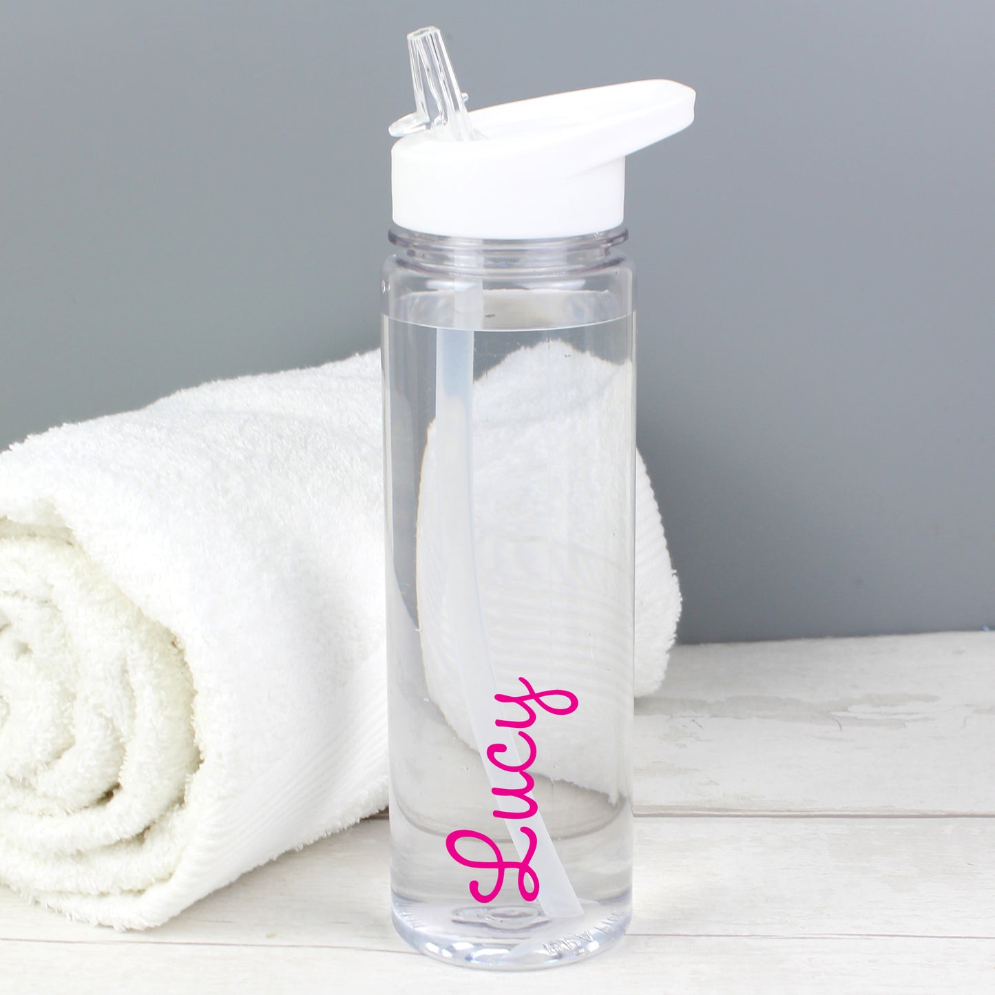Personalised Pink Name Island Water Bottle - Personalise It!