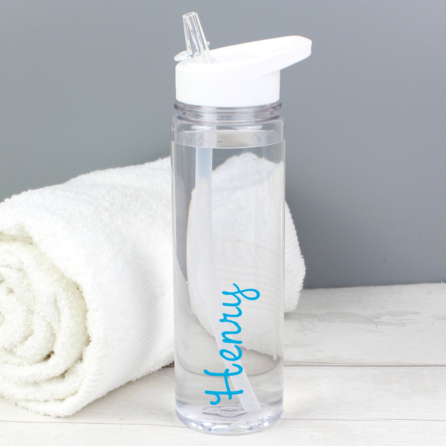 Personalised Blue Name Island Water Bottle - Personalise It!