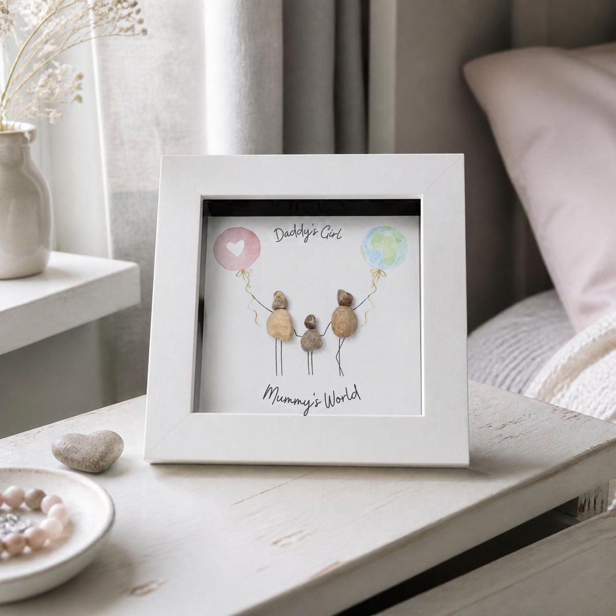 La De Da! Daddy's Girl Mummy's World Mini Pebble Art Framed Print Gift Idea