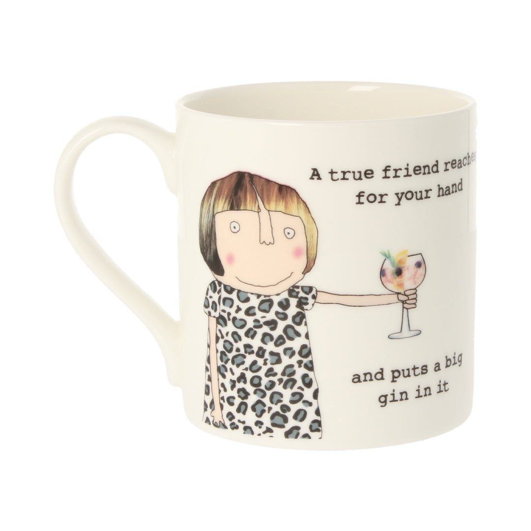 Rosie Made A Thing A True Friend Gives Gin Mug Bone China Mug